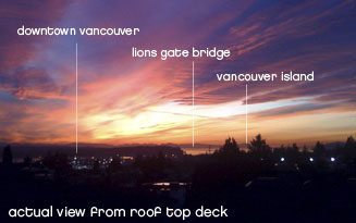 Actual view from roof top deck at the eco-friendly North Shore homes for sale