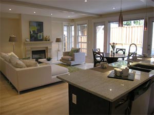 Impressive living spaces with hardwood floors, surround sound, electric fireplaces and halogen pot lighting are standard at the pre-construction North Shore CELO townhouses for sale